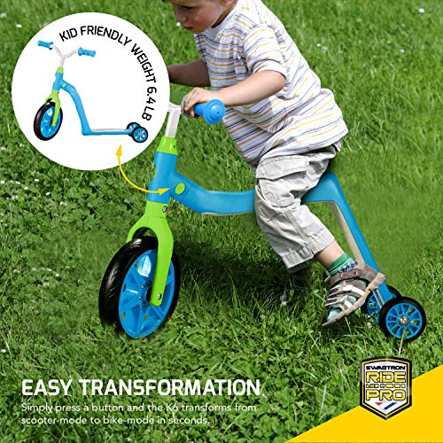 Swagtron K6 Toddler Scooter, Convertible 4-in-1 Ride-On Balance Trike & Training Bike for 3-5 Year Olds â ASTM F963 Certified (Blue) from SWAGTRON