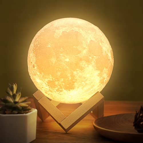 Moon Lamp Balkwan 4.7 inches 3D Printing Moon Light uses Dimmable and Touch Control Design,Romantic Funny Birthday Gifts for Women ,Men,Kids,Child and Baby. Rustic Home Decor Rechargeable Night Light from Balkwan.co