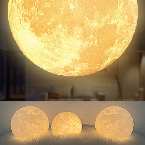 Moon Lamp Balkwan 4.7 inches 3D Printing Moon Light uses Dimmable and Touch Control Design,Romantic Funny Birthday Gifts for Women ,Men,Kids,Child and Baby. Rustic Home Decor Rechargeable Night Light from Balkwan.co