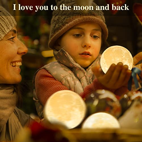 Moon Lamp Balkwan 4.7 inches 3D Printing Moon Light uses Dimmable and Touch Control Design,Romantic Funny Birthday Gifts for Women ,Men,Kids,Child and Baby. Rustic Home Decor Rechargeable Night Light from Balkwan.co