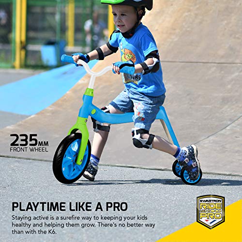 Swagtron K6 Toddler Scooter, Convertible 4-in-1 Ride-On Balance Trike & Training Bike for 3-5 Year Olds â ASTM F963 Certified (Blue) from SWAGTRON