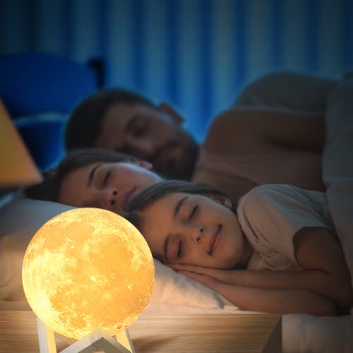 Moon Lamp Balkwan 4.7 inches 3D Printing Moon Light uses Dimmable and Touch Control Design,Romantic Funny Birthday Gifts for Women ,Men,Kids,Child and Baby. Rustic Home Decor Rechargeable Night Light from Balkwan.co