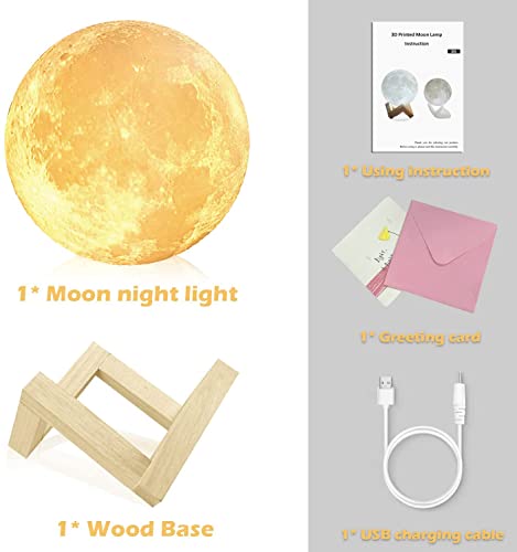 Moon Lamp Balkwan 4.7 inches 3D Printing Moon Light uses Dimmable and Touch Control Design,Romantic Funny Birthday Gifts for Women ,Men,Kids,Child and Baby. Rustic Home Decor Rechargeable Night Light from Balkwan.co
