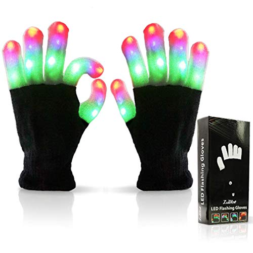 Luwint Children LED Gloves Finger Light Up Gloves - Amazing Colorful Glow Flashing Novelty Toys for Kids with Extra Batteries by DreamsEden