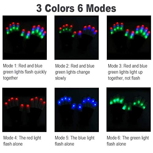 Luwint Children LED Gloves Finger Light Up Gloves - Amazing Colorful Glow Flashing Novelty Toys for Kids with Extra Batteries by DreamsEden