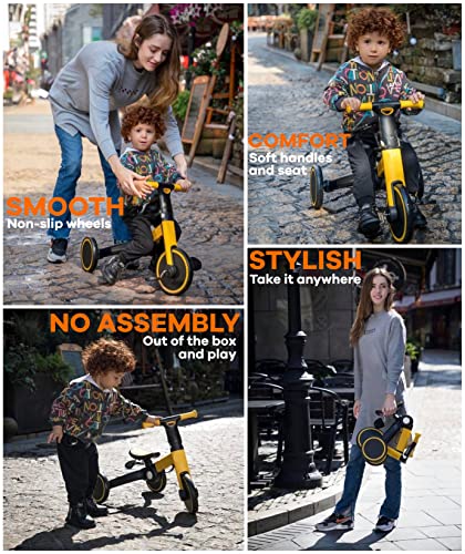 3 in 1 Toddler Bike Kids Tricycle Children Balance Bike Push Bicycle Pedal Trike Bike Removable Pedals Lightweight Portable Foldable No Assembly 2-4 Year Old - by M.A.D. for Everything by M.A.D. for Everything
