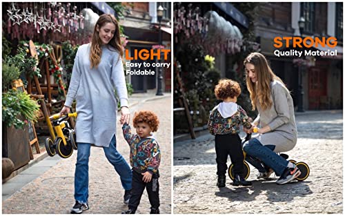 3 in 1 Toddler Bike Kids Tricycle Children Balance Bike Push Bicycle Pedal Trike Bike Removable Pedals Lightweight Portable Foldable No Assembly 2-4 Year Old - by M.A.D. for Everything by M.A.D. for Everything