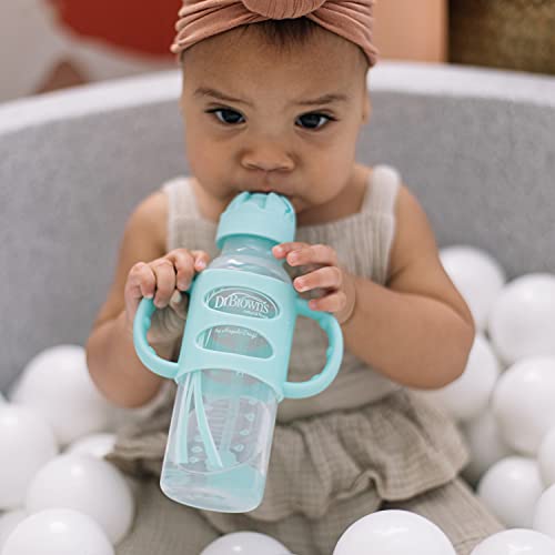 Dr. Brown's Sippy Straw Bottle with Silicone Handles, Green, 8 oz by Dr. Brown's