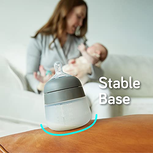NanobÃ©bÃ© Flexy Silicone Baby Bottle, Anti-Colic, Natural Feel, Non-Collapsing Nipple, Non-Tip Stable Base, Easy to Clean 3-Pack, Pink, 5 oz from NANOBÃBÃ