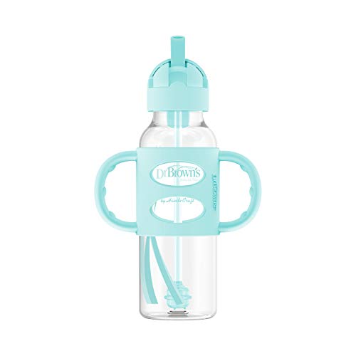 Dr. Brown's Sippy Straw Bottle with Silicone Handles, Green, 8 oz by Dr. Brown's