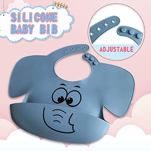 PAGETOC Baby Led Weaning Supplies-Silicone Baby Feeding Setsï¼Suction Bowl Partition Board Bib Cup Self Feeding Spoonsï¼baby Spoons First stage Baby Utensils 6-12 Months(blue) from PAGETOC