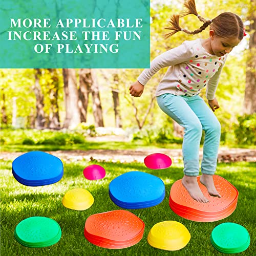 MEANHDAG 10 PCS Balance Stepping Stones for Kids, Obstacle Course Play Outdoor Backyard Activities Equipment Helps Build Children's Coordination and Confidence, Non-Slip Surface and Edging by MEANHDAG