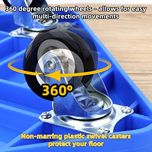 Sports Scooter Board with Handles Set of 4, Floor Scooter Board Sitting Scooter for Kids, Fun Scoot Board with Non-Marring Plastic Casters, Kids Indoor Outdoor Activities Play Equipment, 12 Inches by BOBOKA