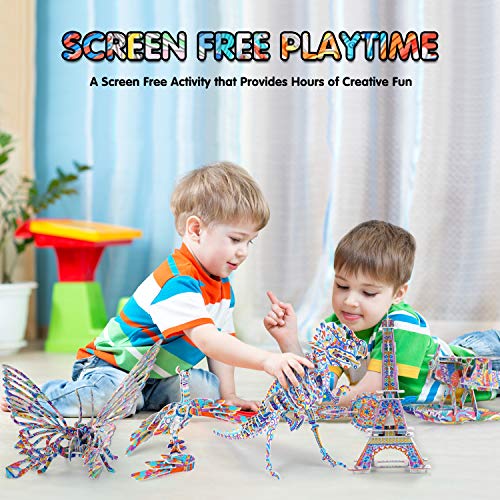 BEARUN 3D Coloring Puzzle Set, Arts and Crafts for Girls and Boys Age 6 7 8 9 10 11 12 Years Old, Fun Educational Painting Crafts Kit with Supplies for Kids, Birthday Toy Gift for Kids (5-Pack) from Bearun