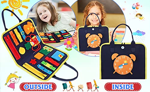Busy Board Montessori Toys for Toddlers, Sensory Toys Gifts for 1 2 3 4 Year Old Boys & Girls, Preschool Toddler Activities Educational Travel Toy Learning Basic Dress Skills by GWAWA