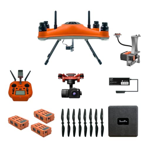 Swellpro SplashDrone 4 Fishing Drone 2KG Payload 3-Axis Gimbal 4K Camera Drones , 38mph 5Km Cast IP67 Waterproof Drone with Sonar Fish Finder (GC3-S PL1-S Bundle 2) by Swellpro