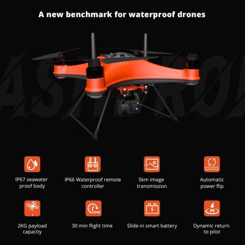 Swellpro SplashDrone 4 Fishing Drone 2KG Payload 3-Axis Gimbal 4K Camera Drones , 38mph 5Km Cast IP67 Waterproof Drone with Sonar Fish Finder (GC3-S PL1-S Bundle 2) by Swellpro