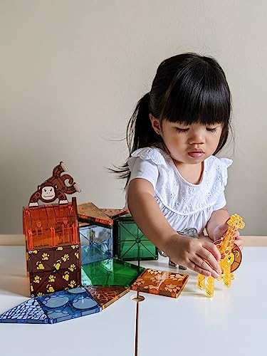 MAGNA-TILES Safari Animals 25-Piece Magnetic Construction Set, The ORIGINAL Magnetic Building Brand by Magna-Tiles