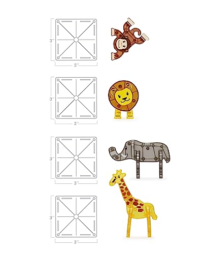 MAGNA-TILES Safari Animals 25-Piece Magnetic Construction Set, The ORIGINAL Magnetic Building Brand by Magna-Tiles