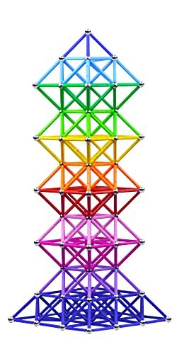 Veatree 206 Pcs Magnetic Building Sticks Blocks Toys, Magnet Educational Toys Magnetic Blocks Sticks Stacking Toys Set for Kids and Adult, Non-Toxic Building Toy 3D Puzzle with Storage Bag by Veatree