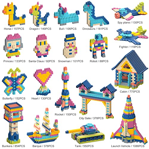 Tigerhu Kids 1120pcs Building Blocks Set Educational STEM Building Toy, Construction Block Toys Set Learning Playset Kit for Boys Girls, Child Brain Development Preschool Kindergarten Toy Age 3+ from Tigherhu