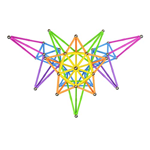 Veatree 206 Pcs Magnetic Building Sticks Blocks Toys, Magnet Educational Toys Magnetic Blocks Sticks Stacking Toys Set for Kids and Adult, Non-Toxic Building Toy 3D Puzzle with Storage Bag by Veatree