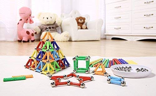 Veatree 206 Pcs Magnetic Building Sticks Blocks Toys, Magnet Educational Toys Magnetic Blocks Sticks Stacking Toys Set for Kids and Adult, Non-Toxic Building Toy 3D Puzzle with Storage Bag by Veatree