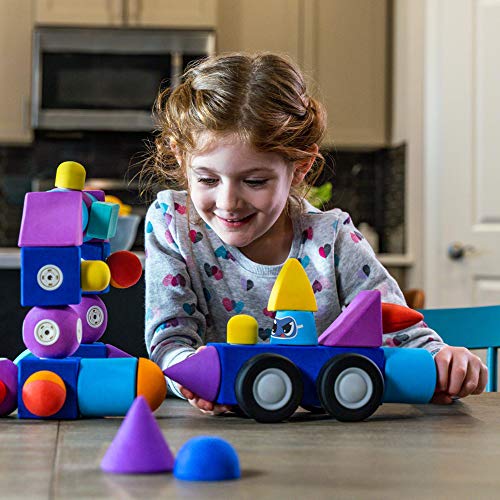 Blockaroo Magnetic Foam Building Blocks â STEM Preschool Toys for Babies, Toddlers, Boys and Girls, The Ultimate Bath Toy â 50 Piece Set by JMW Sales, Inc.