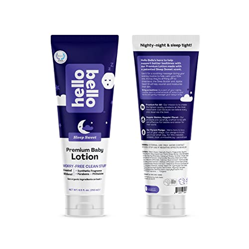 Hello Bello Vanilla Baby Lotion - Dermatologist-Tested & Hypoallergenic for Sensitive Skin - Thoughtful Ingredients - Nourishing & Non-Greasy - Sweet Sleep 8.5 Fl Oz by Hello Bello