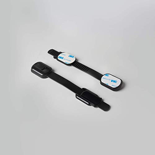 CUTESAFETY Child Proof Safety Locks - Baby Proofing Cabinet Lock with 6 Extra 3M Adhesives - Adjustable Strap Latches to Cabinets,Drawers,Cupboard,Oven,Fridge,Closet Seat,Door,Window (Black, 6) from CUTESAFETY