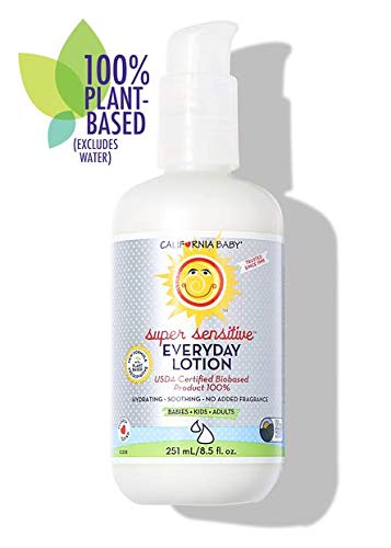 California Baby Everyday Lotion (8.5 Ounces) Moisturizer for Dry, Sensitive Skin | Post Bath and Diaper Changing | Non-Greasy, Fast-Absorbing Formula (Super Sensitive - 8.5oz) by California Baby