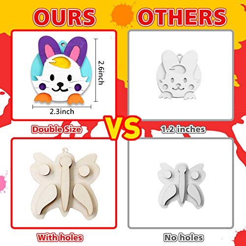 AMZQUE 20 Wood Arts and Crafts for Kids , Paint Your Own Wooden Magnet, Painting Arts & Crafts Supplies Party Toys for Boys Girls Age 4-8-12, Decoration for Birthday Christmas Crafts by AMZQUE