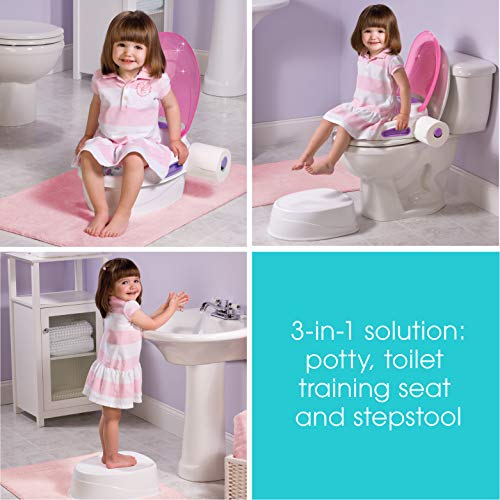 Summer Step by Step Potty, PinkÂ - 3-in-1 Potty Training Toilet - Features Contoured Seat, Flushable Wipes Holder and Toilet Tissue Dispenser from Summer