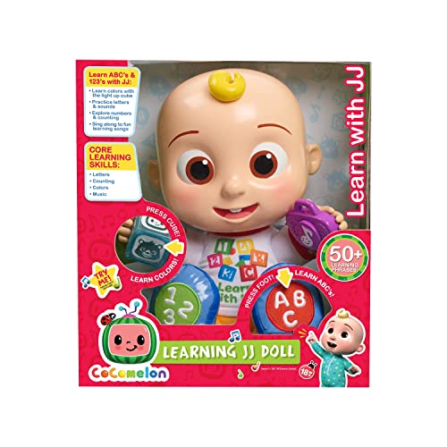 CoComelon Interactive Learning JJ Doll with Lights, Sounds, and Music to Encourage Letter, Number, and Color Recognition, Kids Toys for Ages 18 Month by Just Play