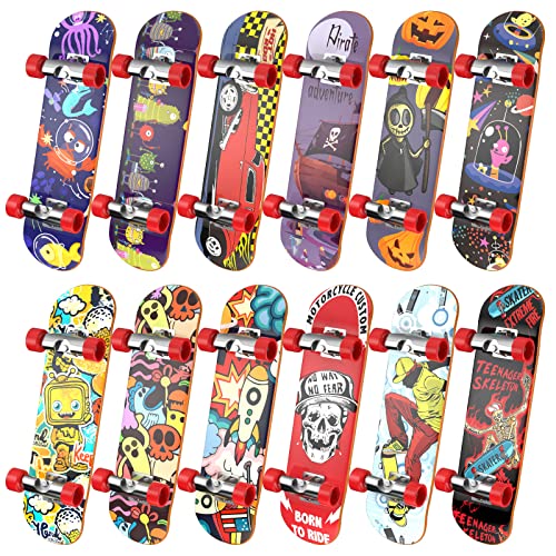Mini Fingerboard Finger Skateboards Toy 12 PCS, TIME4DEALS Professional Fingerboards Finger Board Toy Set Creative Fingertips Movement Mini Skateboards Finger Sports Party Favors Kids Novelty Toy Gift by TIME4DEALS