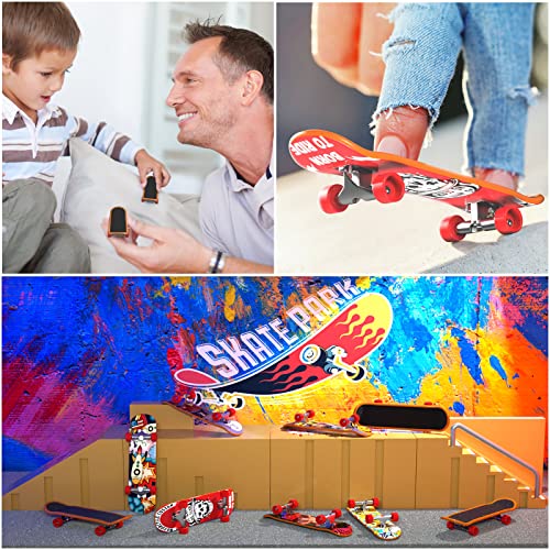 Mini Fingerboard Finger Skateboards Toy 12 PCS, TIME4DEALS Professional Fingerboards Finger Board Toy Set Creative Fingertips Movement Mini Skateboards Finger Sports Party Favors Kids Novelty Toy Gift by TIME4DEALS