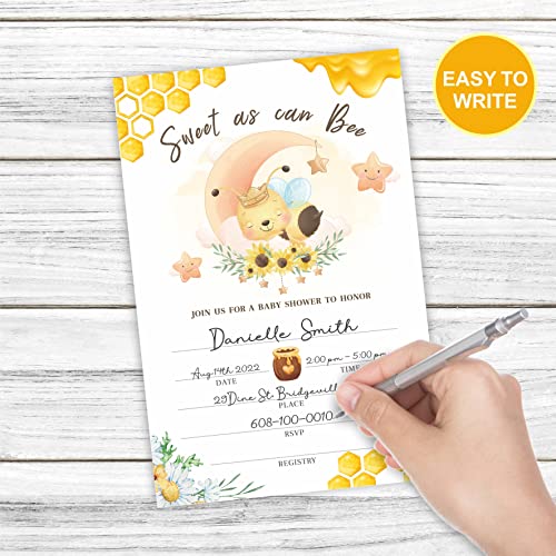 Diaper Raffle Tickets and Baby Shower Book Request Cards, Sweet As Can Bee Baby Shower Invitation bundle, Invitation Cards - 25 Sets-ï¼YQKTZ-003ï¼ by DYIRBIIY