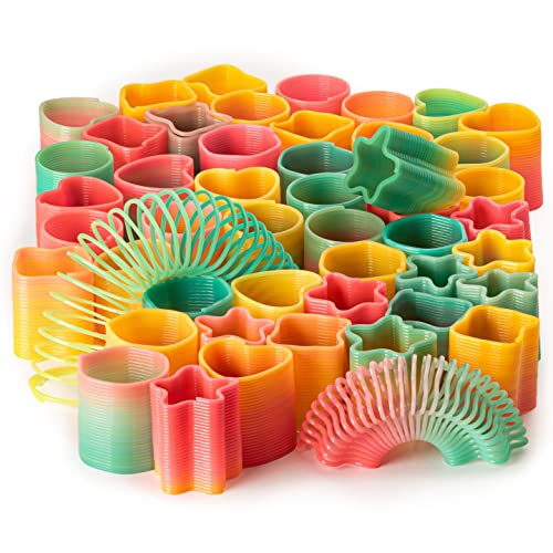 Mini Magic Spring Assortment - Bulk Pack of 50 Rainbow Springs - Great Party Favor Spring Toy by rhode island novelty