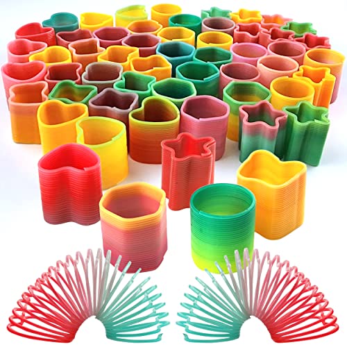 Mini Magic Spring Assortment - Bulk Pack of 50 Rainbow Springs - Great Party Favor Spring Toy by rhode island novelty
