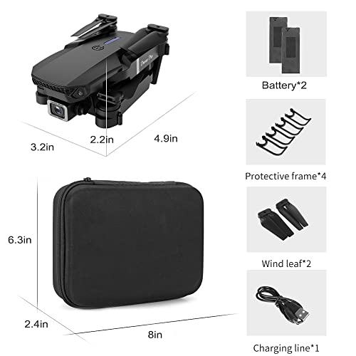 Foldable Drone with 4K Dual Camera for Adults, RC Quadcopter WiFi FPV Live Video, Altitude Hold, Headless Mode, One Key Take Off for Kids or Beginners with 2 Batteries, Carrying Case from PUREUV
