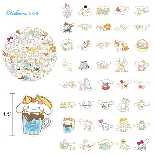 Ohjijinn Cute School Supplies Set, Kawaii Office Supplies, Includes Pencil Case, Ballpoint Pens, Ruler, Sticky Note, Stickers, Enamel Pins, Lanyard with ID Card Holder for Girls Giftsâ¦ from Ohjijinn