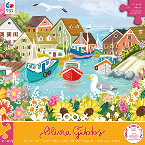 Ceaco - Olivia Gibbs - Sea Town Harbor - 300 Piece Jigsaw Puzzle by Ceaco