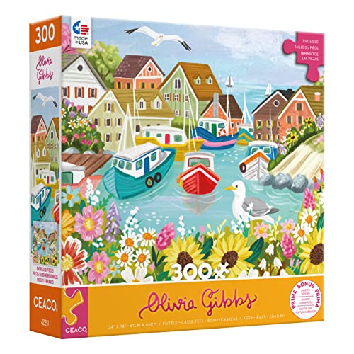 Ceaco - Olivia Gibbs - Sea Town Harbor - 300 Piece Jigsaw Puzzle by Ceaco