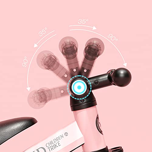 XJD 3 in 1 Kids Tricycles for 10 Month to 3 Years Old Kids Trike Toddler Bike Boys Girls Trikes for Toddler Tricycles Baby Bike Infant Trike with Adjustable Seat Height and Removable Pedal (Pink) from XJD