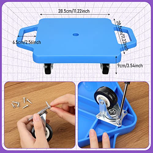 4 Pieces Sports Scooter Board with Handles Plastic Casters Floor Scooter Board Sitting Scooter Board for Kids Children Gym Indoor Outdoor Activities Play Equipment by Jerify