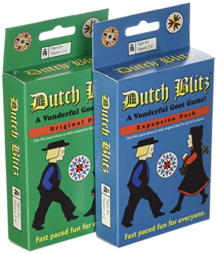 Dutch Blitz: Original and Expansion Combo Pack, Fast Paced Card Game, Fun for Everyone, Great Family Game, Combine Packs to Play With up to 8 Players, For Ages 8 and Up by Flat River Group