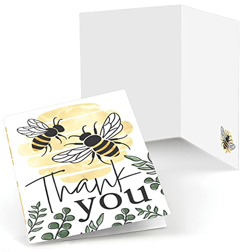 Big Dot of Happiness Little Bumblebee - Bee Baby Shower or Birthday Party Thank You Cards (8 count) from Big Dot of Happiness, LLC