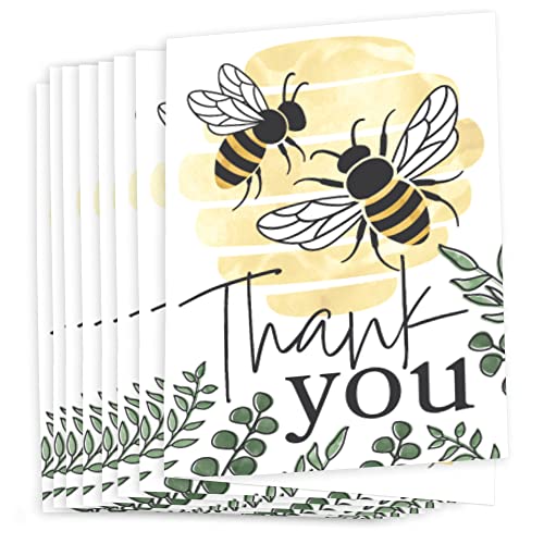Big Dot of Happiness Little Bumblebee - Bee Baby Shower or Birthday Party Thank You Cards (8 count) from Big Dot of Happiness, LLC