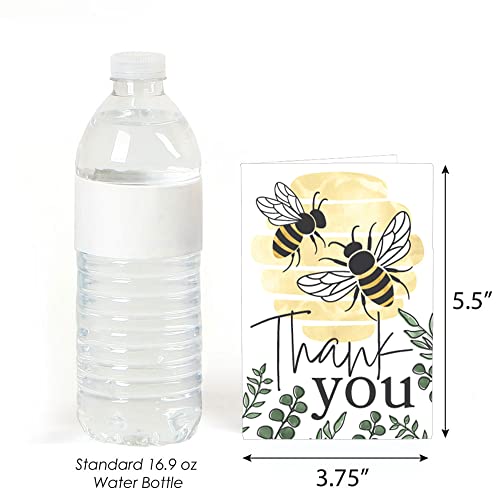 Big Dot of Happiness Little Bumblebee - Bee Baby Shower or Birthday Party Thank You Cards (8 count) from Big Dot of Happiness, LLC