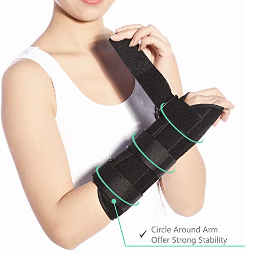 Wrist Brace Stabilizer Support Brace with Aluminum Splint for Carpal Tunnel Arthritis, Adjustable Arm Compression Hand Support for Injuries, Wrist Pain, Sprain, Sports - Single (Right, Large) by Sixport